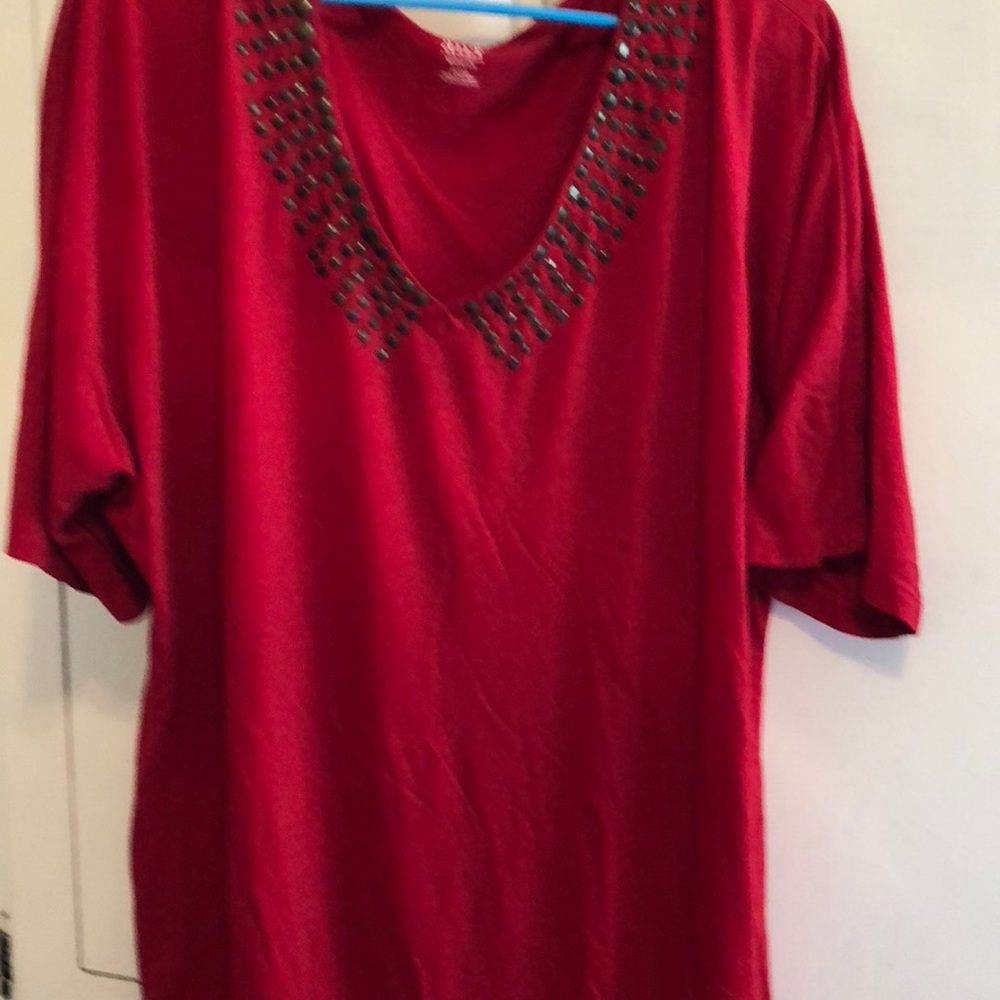 A red a.n.a. Top .